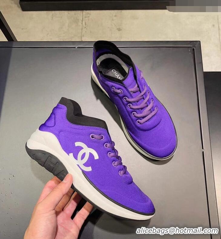 Buy Inexpensive CHANEL FABRIC SNEAKERS G34763 PURPLE 2019