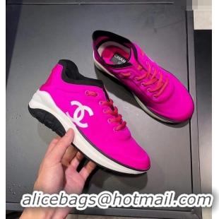 Buy Discount CHANEL FABRIC SNEAKERS G34763 Fuchsia 2019