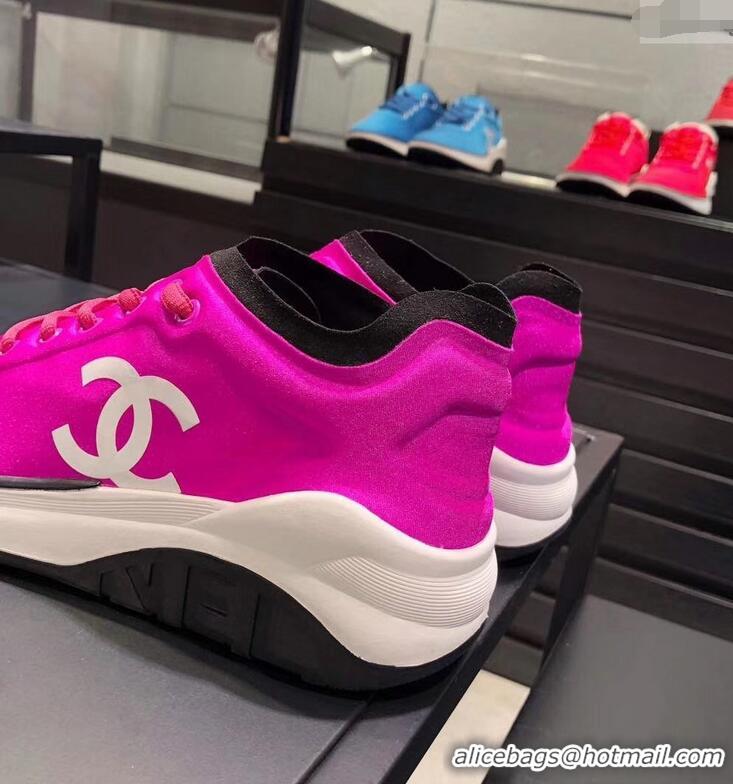 Buy Discount CHANEL FABRIC SNEAKERS G34763 Fuchsia 2019