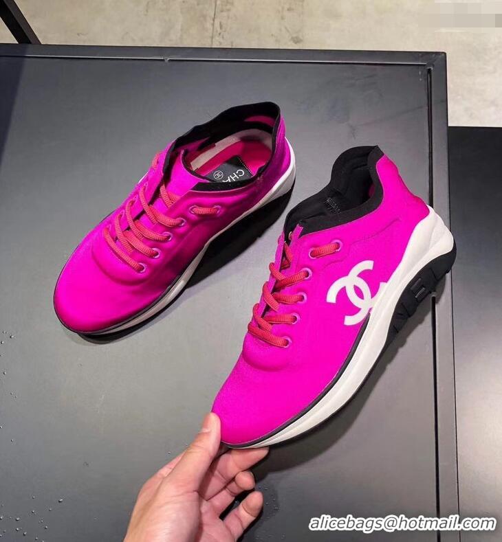 Buy Discount CHANEL FABRIC SNEAKERS G34763 Fuchsia 2019