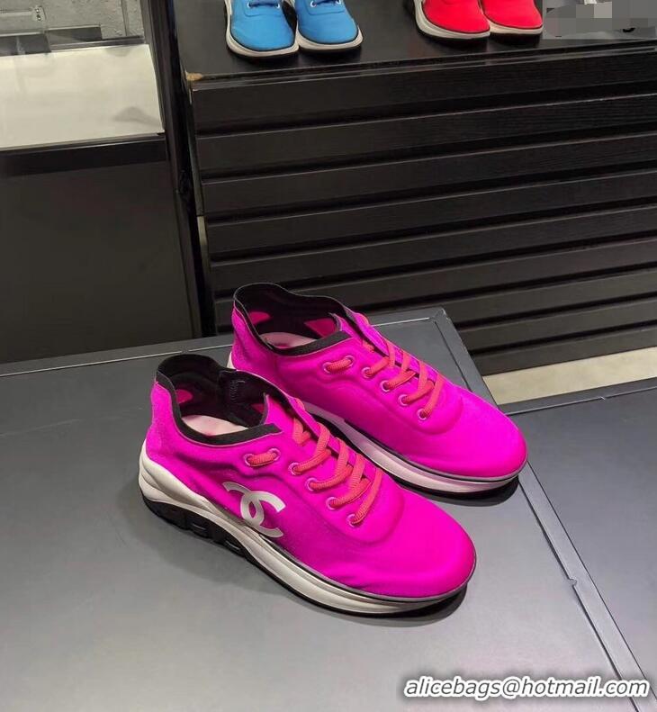 Buy Discount CHANEL FABRIC SNEAKERS G34763 Fuchsia 2019