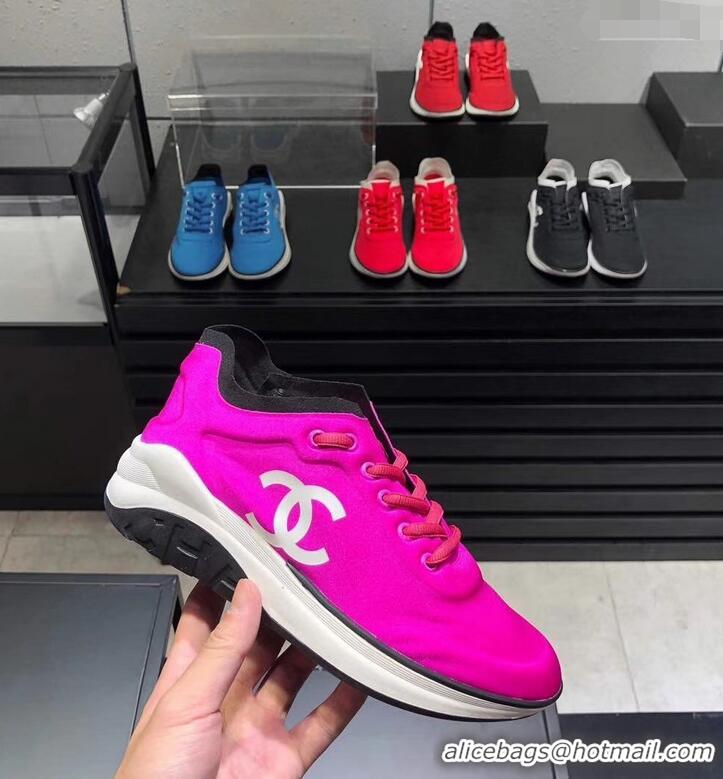 Buy Discount CHANEL FABRIC SNEAKERS G34763 Fuchsia 2019