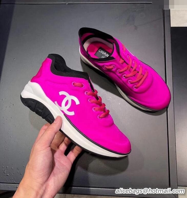 Buy Discount CHANEL FABRIC SNEAKERS G34763 Fuchsia 2019