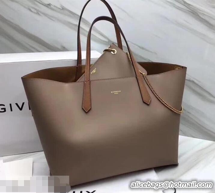 Luxury Discount Givenchy GV Shopper Tote Bag in Smooth Leather 501425 Grey