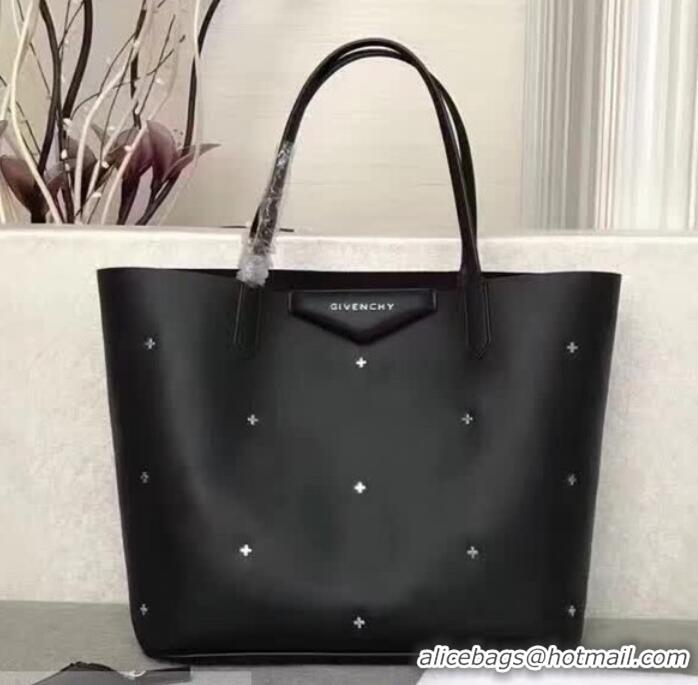 Luxury Givenchy Shopper Tote Bag in Studded Leather 501426 Black