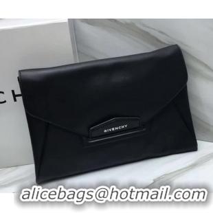 Best Product Givenchy Large Envelope Clutch 501434 Black/White Logo