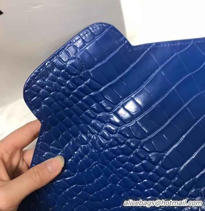 Discounts Givenchy Large Envelope Embossed Crocodile Clutch 501436 Blue