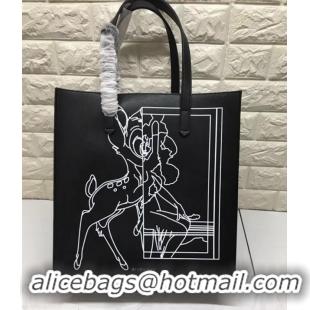 Luxury Cheap Givenchy Calfskin Fawn Printed Shopper Tote Small 501441 Black