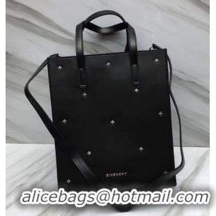 Luxury Discount Givenchy Calfskin Cross Studded Shopper Tote 501443 Black