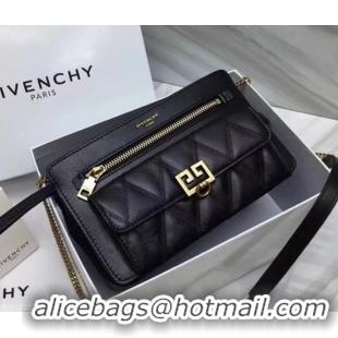 Crafted Givenchy Pocket Shoulder Bag 501448 Black