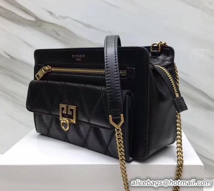 Crafted Givenchy Pocket Shoulder Bag 501448 Black