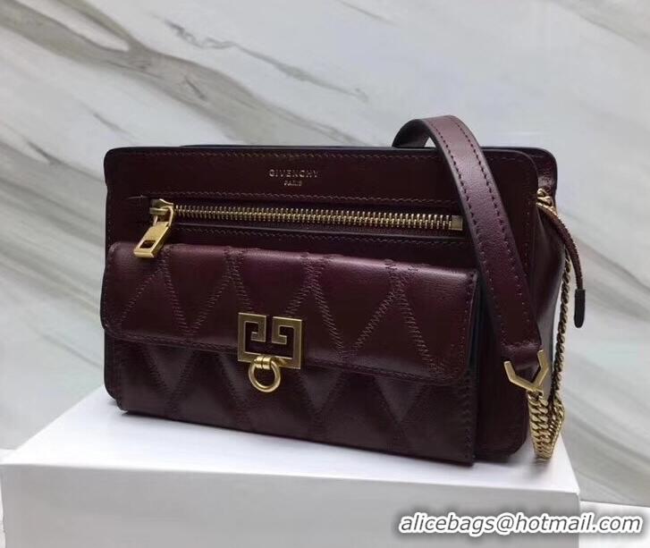 Grade Crafted Givenchy Pocket Shoulder Bag 501448 Burgundy