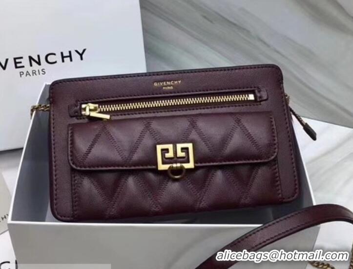 Grade Crafted Givenchy Pocket Shoulder Bag 501448 Burgundy