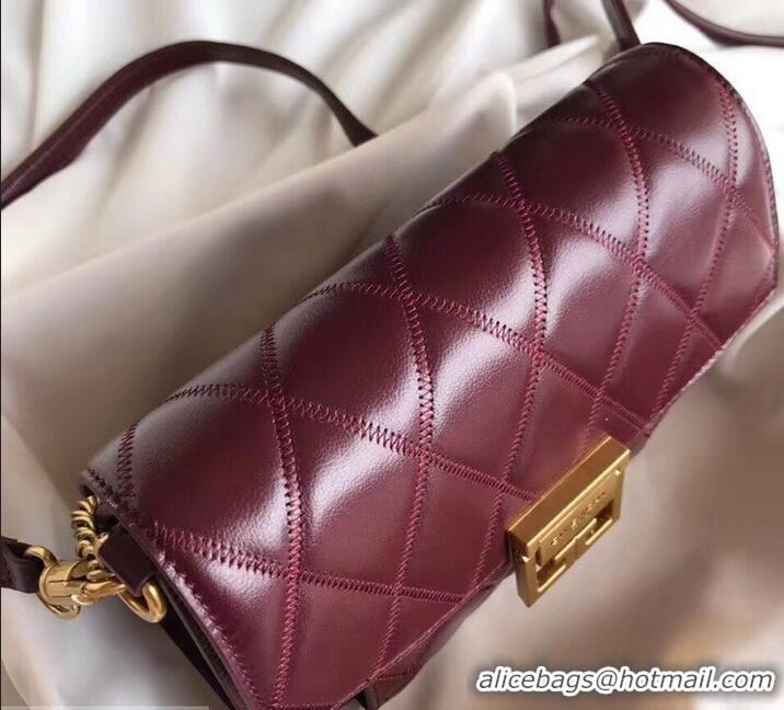 Discount Givenchy GV3 Lambskin Shoulder Bag 501449 Burgundy