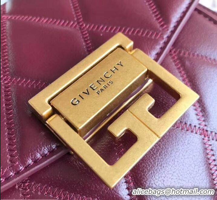 Discount Givenchy GV3 Lambskin Shoulder Bag 501449 Burgundy