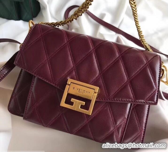 Discount Givenchy GV3 Lambskin Shoulder Bag 501449 Burgundy