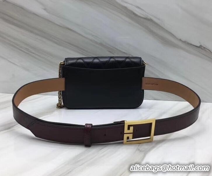 Discount Givenchy GV3 Lambskin Belt Bag 501450 Black