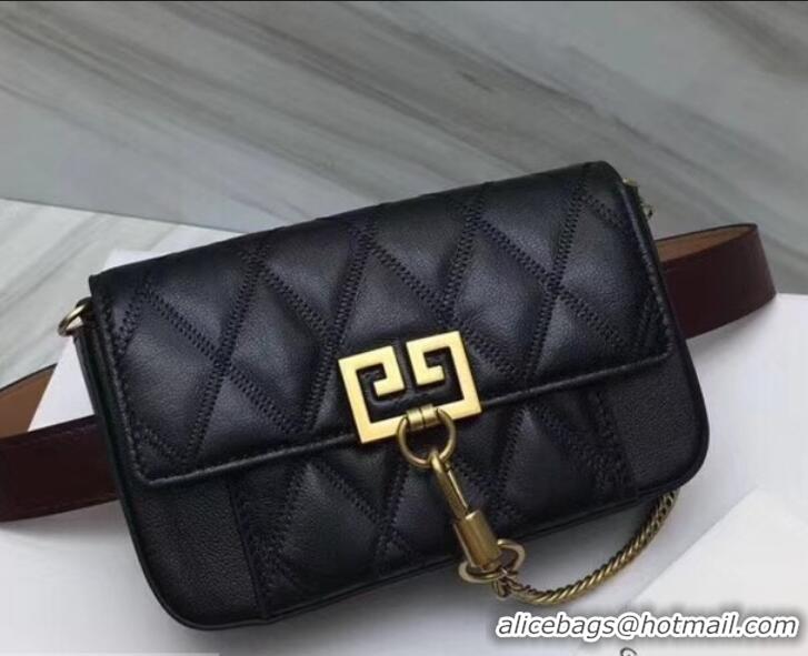 Discount Givenchy GV3 Lambskin Belt Bag 501450 Black