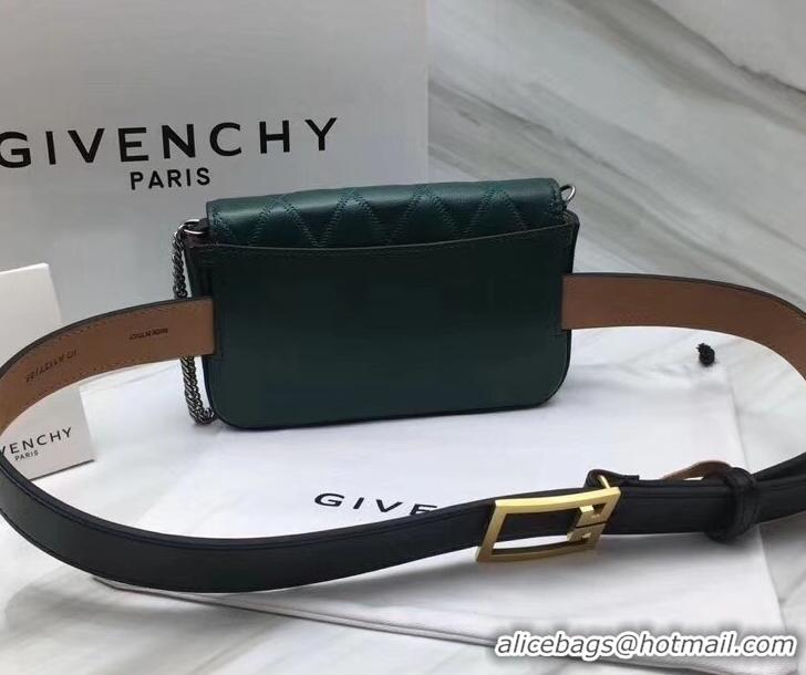 Best Grade Givenchy GV3 Lambskin Belt Bag 501450 Green