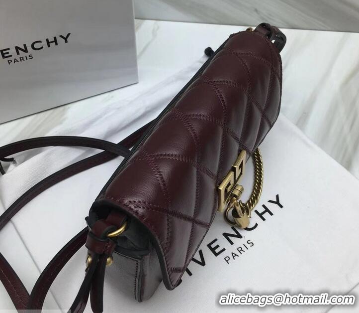 Duplicate Givenchy GV3 Lambskin Belt Bag 501450 Burgundy