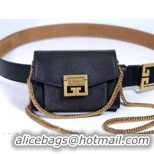 Good Looking Givenchy GV3 Lambskin Nano Belt Bag 501458 Black