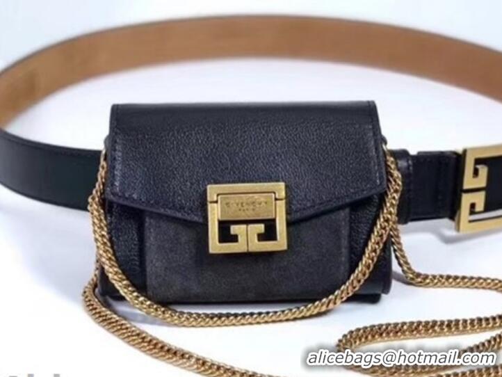 Good Looking Givenchy GV3 Lambskin Nano Belt Bag 501458 Black