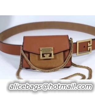 Classic Hot Givenchy GV3 Lambskin Nano Belt Bag 501458 Brown