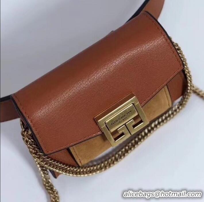 Classic Hot Givenchy GV3 Lambskin Nano Belt Bag 501458 Brown