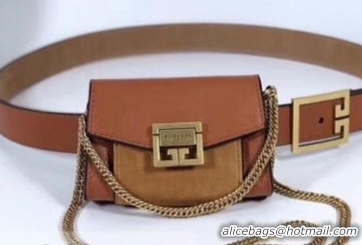 Classic Hot Givenchy GV3 Lambskin Nano Belt Bag 501458 Brown