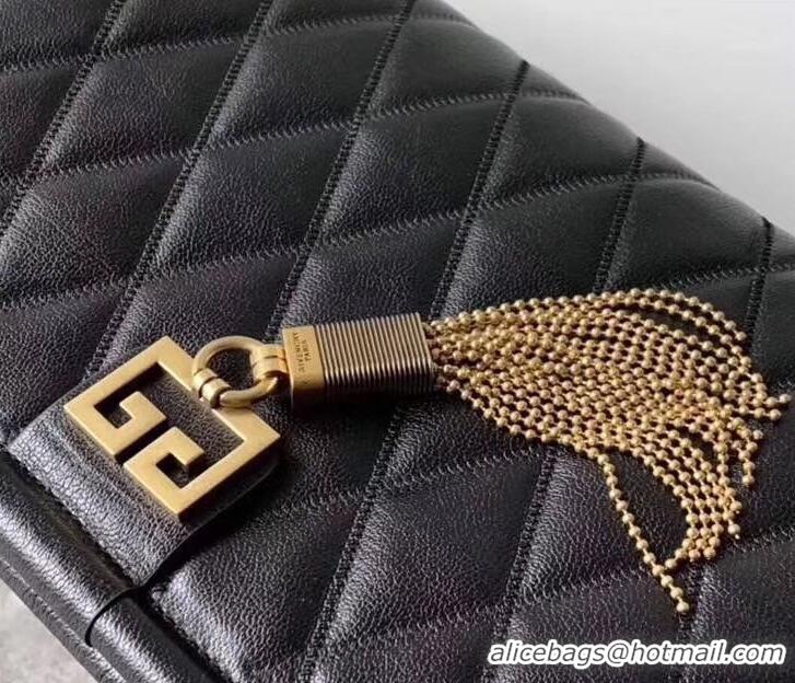 Design Cheap Givenchy Quilted Logo Chain Clutch Bag 501523 Black