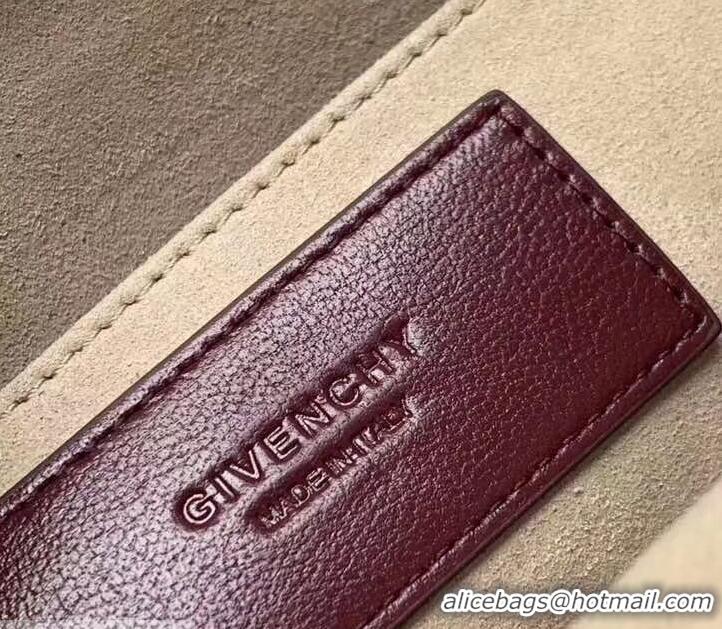 Good Quality Givenchy Quilted Logo Chain Clutch Bag 501523 Burgundy