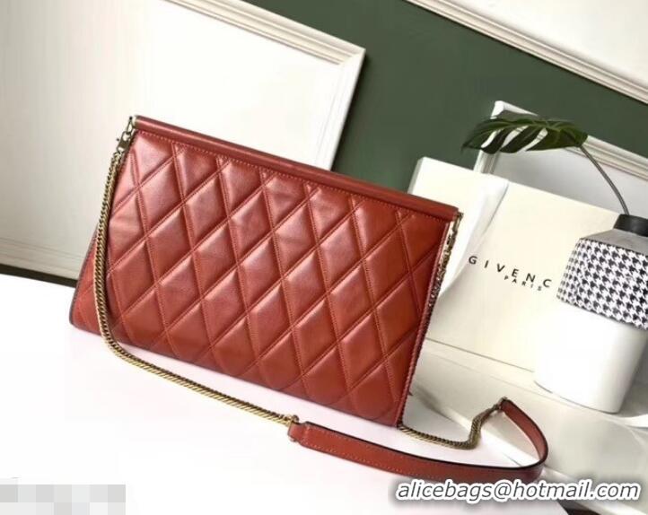 Best Price Givenchy Quilted Logo Chain Clutch Bag 501523 Red