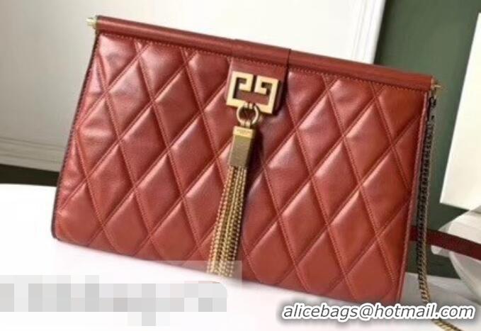 Best Price Givenchy Quilted Logo Chain Clutch Bag 501523 Red