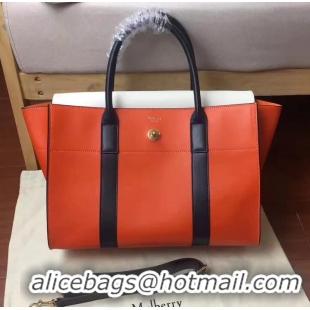 Luxury Hot MULBERRY BAYSWATER WITH STRAP CLASSIC GRAIN ORANGE/WHITE 516012