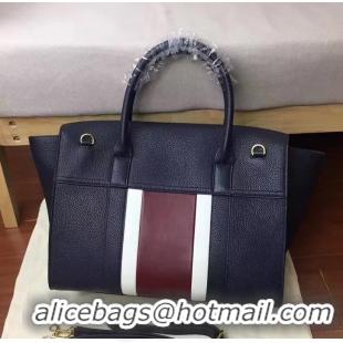 Luxury MULBERRY BAYSWATER WITH STRAP CLASSIC GRAIN DARK BLUE/BURGUNDY 51601