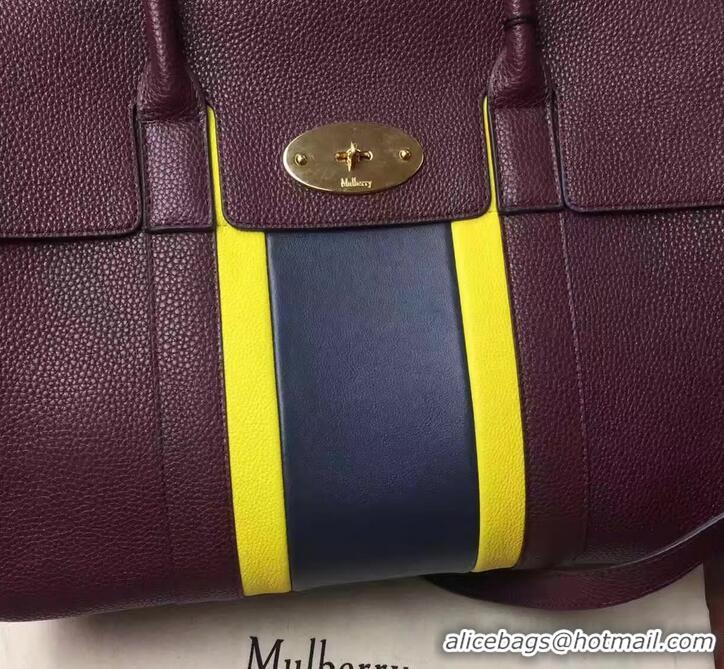 Classic Hot MULBERRY BAYSWATER WITH STRAP CLASSIC GRAIN OXBLOOD/LEMON/MIDNIGHT 516012