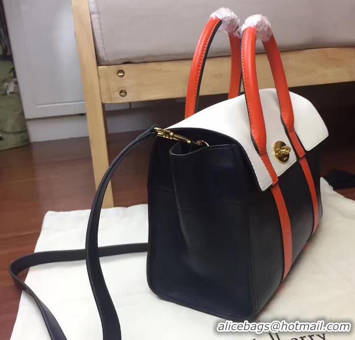 Buy Luxury MULBERRY BAYSWATER WITH STRAP CLASSIC GRAIN BLACK/WHITE/ORANGE 516012