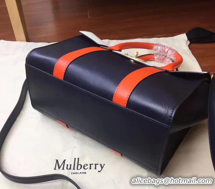 Buy Luxury MULBERRY BAYSWATER WITH STRAP CLASSIC GRAIN BLACK/WHITE/ORANGE 516012