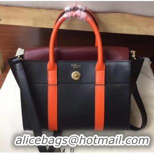 Luxury MULBERRY BAYSWATER WITH STRAP CLASSIC GRAIN BLACK/BURGUNDY/ORANGE 516012