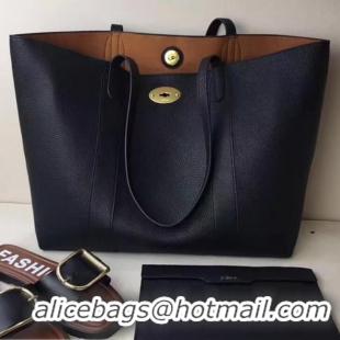 Fashion Mulberry Bayswater Tote Small In Classic Grain Shopping Bag 516015 Navy Blue