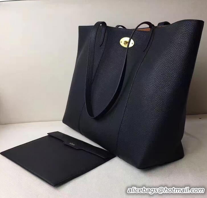 Fashion Mulberry Bayswater Tote Small In Classic Grain Shopping Bag 516015 Navy Blue