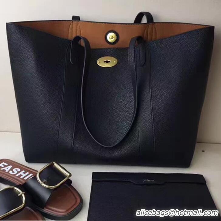 Fashion Mulberry Bayswater Tote Small In Classic Grain Shopping Bag 516015 Navy Blue