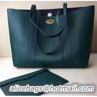 Luxury Mulberry Bayswater Tote Small In Classic Grain Shopping Bag 516015 Ocean Green