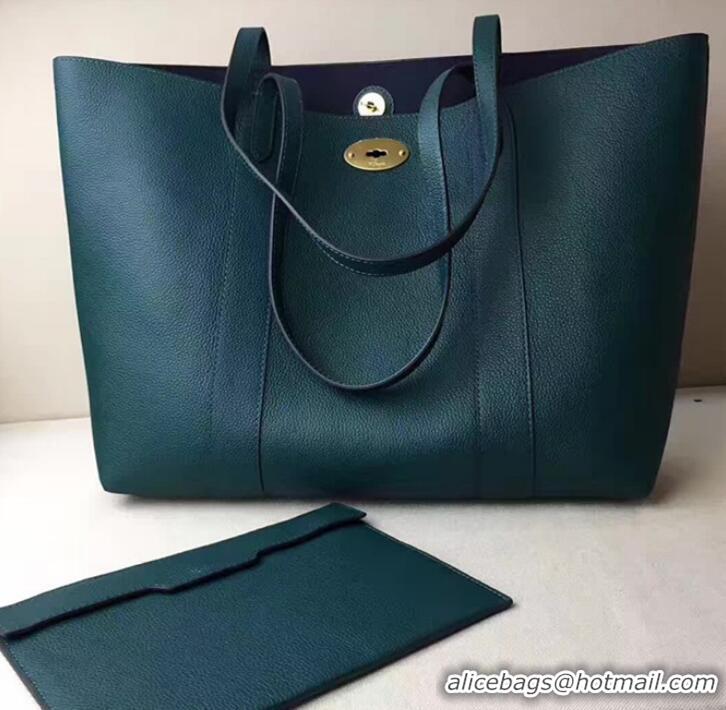 Luxury Mulberry Bayswater Tote Small In Classic Grain Shopping Bag 516015 Ocean Green