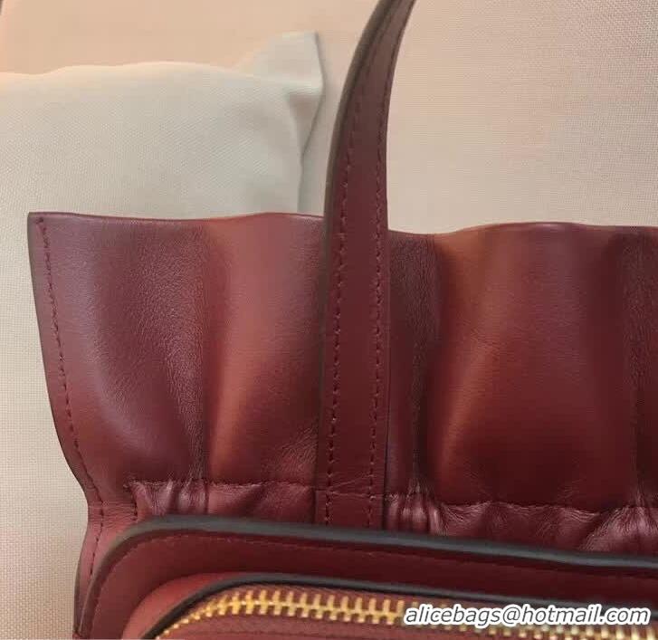 Best Product Mulberry Lynton Smooth Calf Top Handle Bag HH5110 Burgundy