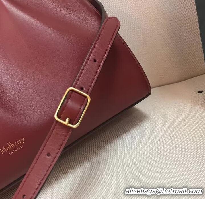 Best Product Mulberry Lynton Smooth Calf Top Handle Bag HH5110 Burgundy