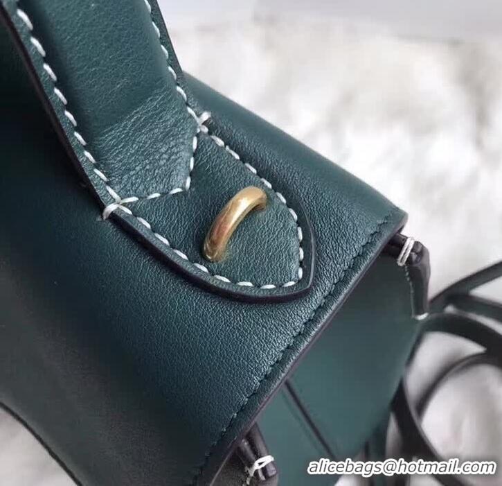 Duplicate Mulberry Mini Seaton in Golden Green Silky Calf HH51111