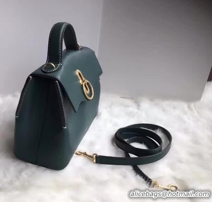 Duplicate Mulberry Mini Seaton in Golden Green Silky Calf HH51111