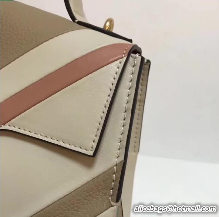 Shop Cheap Mulberry Mini Seaton in Chalk Diagonal Stripe Smooth Calf HH51116