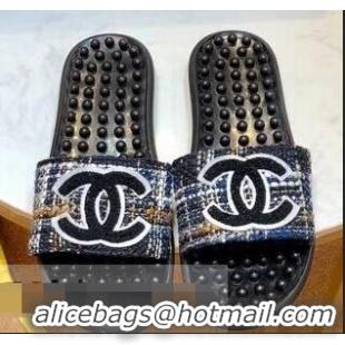 Good Taste Chanel CC Logo Sole Massage Mules Slipper Sandals 951501 Black 2019